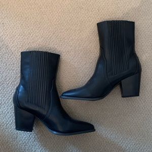Lulus Black Faux Leather Booties